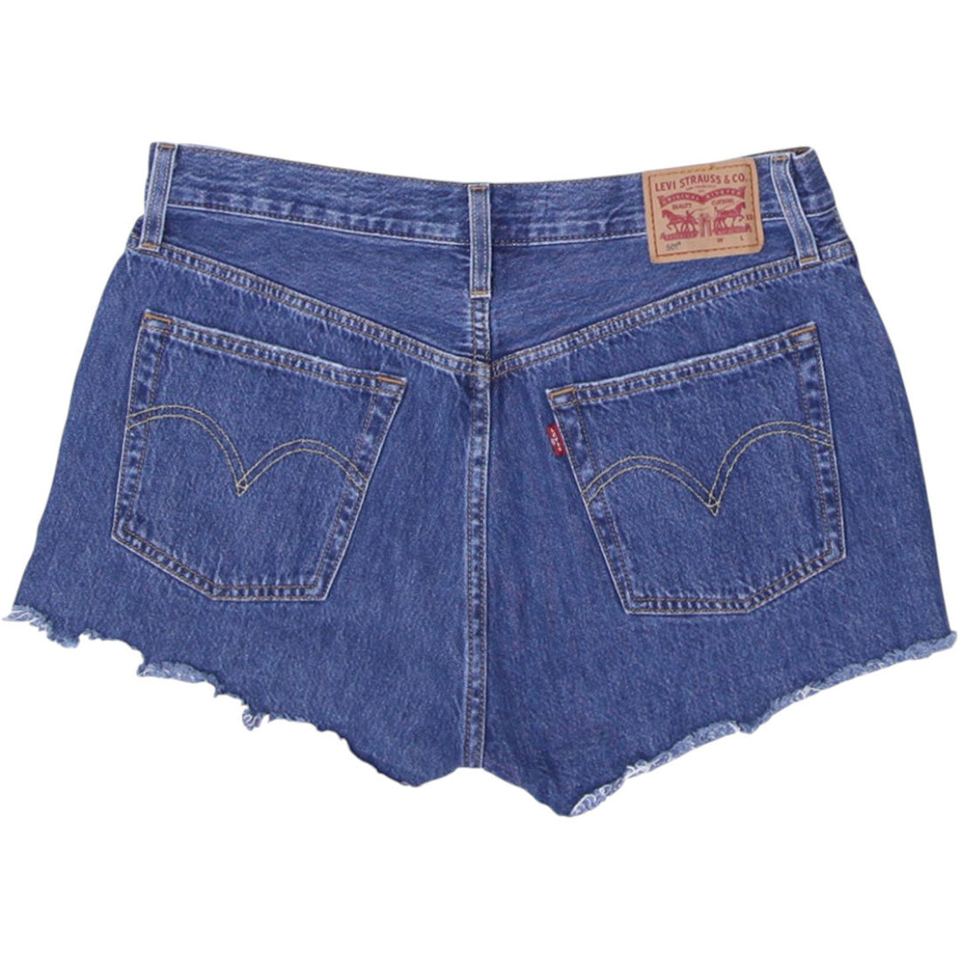 Ladies Levis 501 Button Fly High Waisted Denim Shorts