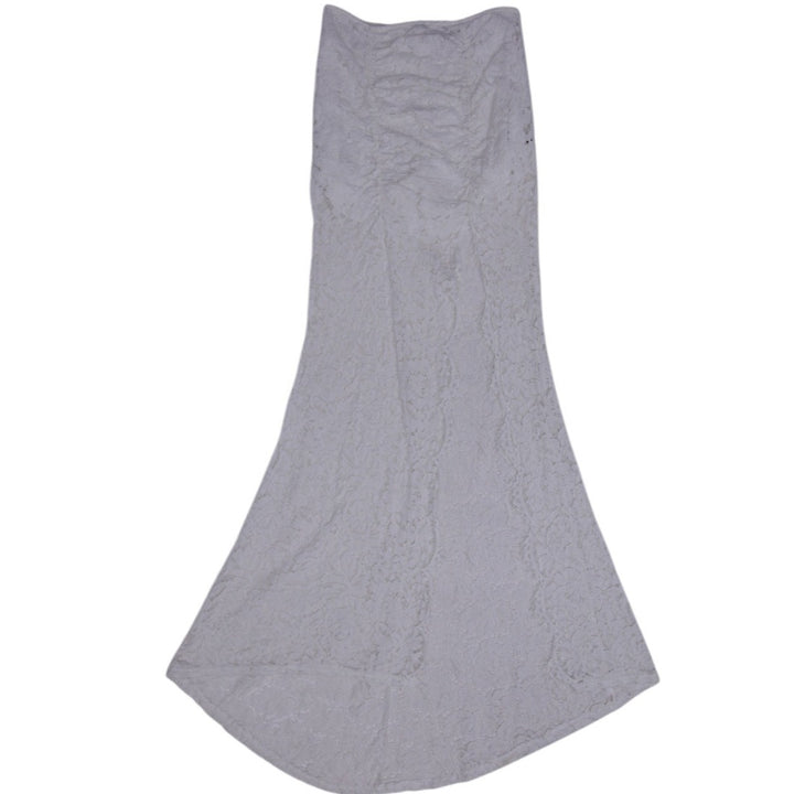 Y2K Off-White Lace Ruched Gown - Size 8 | Migration_Dresses | Fashion Rerun