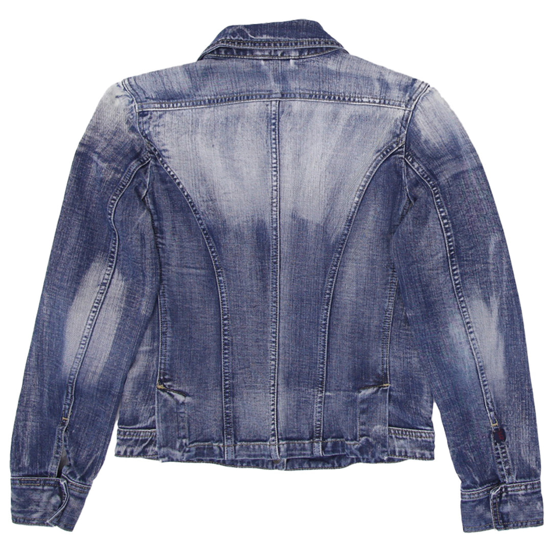 Y2K Ladies Acid Wash Full Zip Denim Jacket