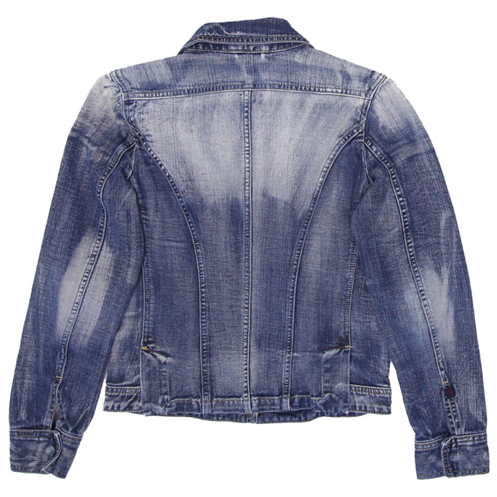 Y2K Ladies Acid Wash Full Zip Denim Jacket