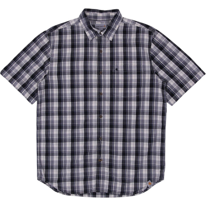 Mens Relaxed Fit Flannel Carhartt Short Sleeve Shirt