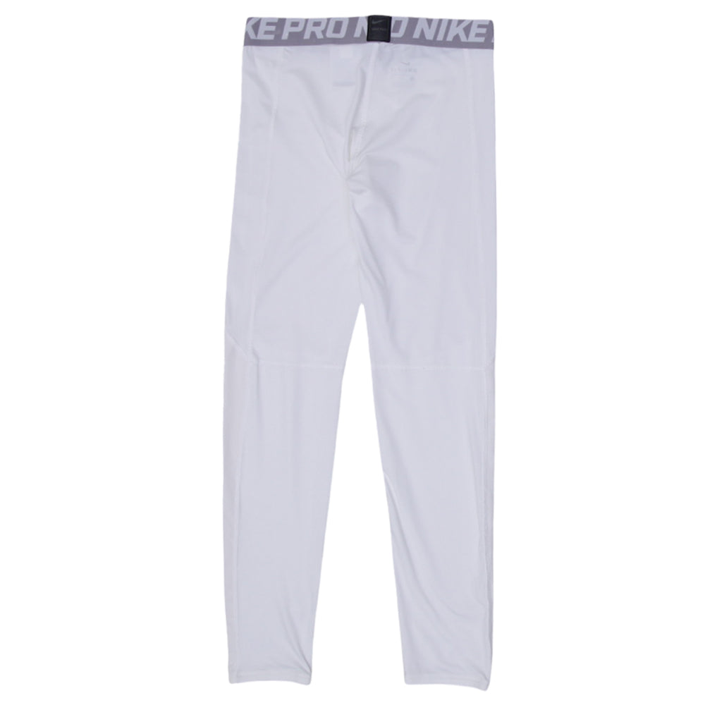 Mens Nike Dri Fit Compression White Pants designed for an athletic fit