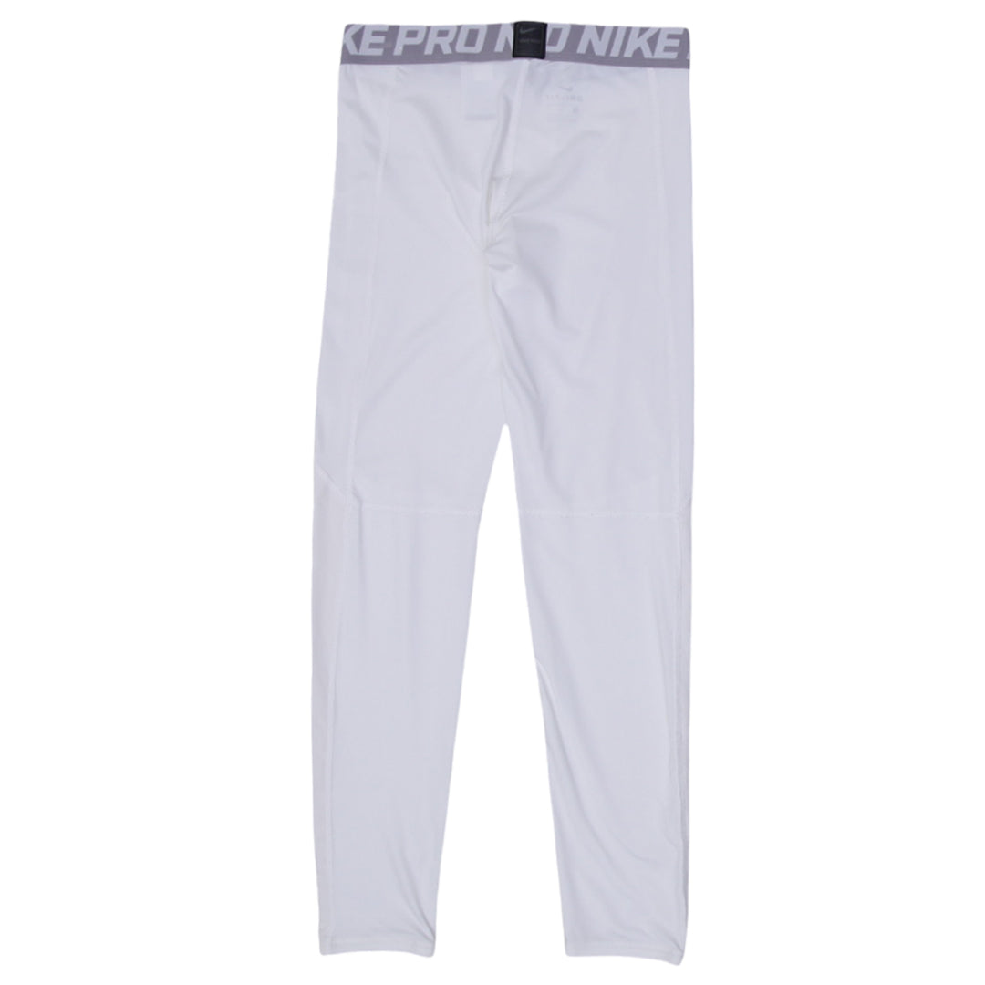 Mens Nike Dri Fit Compression White Pants designed for an athletic fit