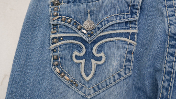 Y2K Mens Rock Revival Paul Boot Wide Leg Jeans