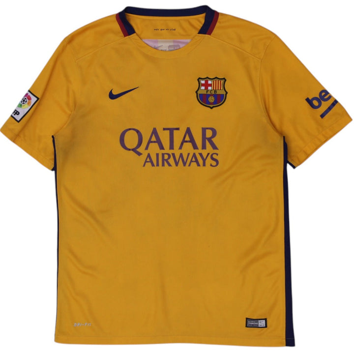 Mens Nike FC Barcelona Qatar Airways Senyera Away Football Shirt Jersey Size L