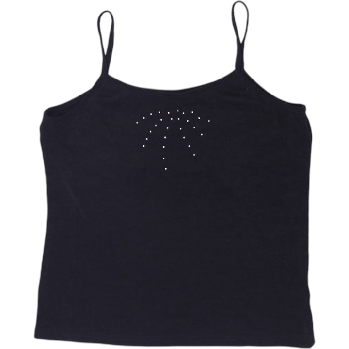Y2K Ladies Kathy Ireland Rhinestone Sunburst Cami Tank Top Size XL