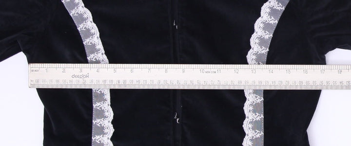 Y2K Ladies Lace Trim Velvet Unique Iron Jacket Size S | Migration_Jackets - Alternate View | Fashion Rerun
