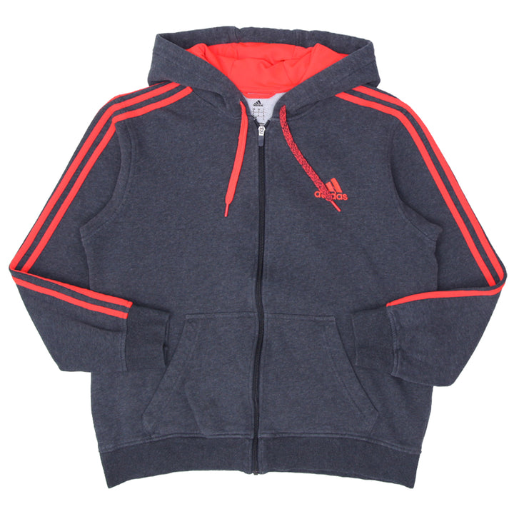 Mens Adidas Orange Stripe Gray Full Zip Hoodie - Fashion Rerun Vintage Migration_Sweaters