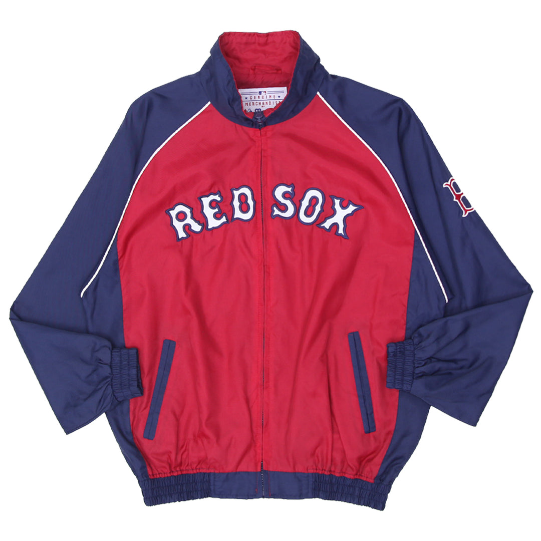 Vintage Majestic Boston Red Sox Full Zip Nylon Jacket Youth - Fashion Rerun Vintage Migration_Jacket
