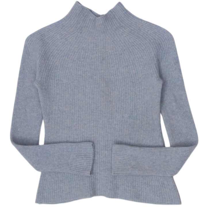 Ladies 360 CASHMERE 100% Cashmere Ribbed Mock Neck Sweater Size L