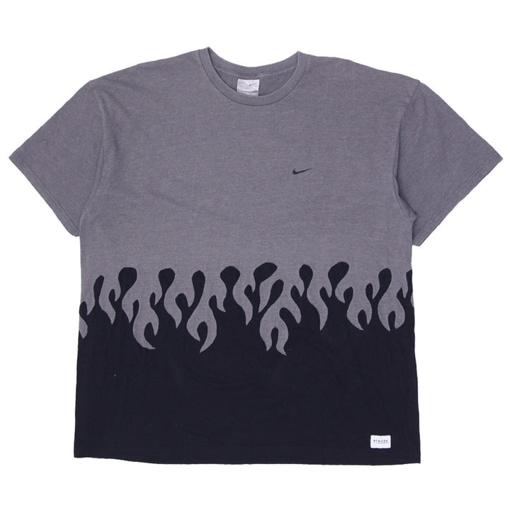Rework Nike Black Fire Patchwork Mens T-Shirt PR256