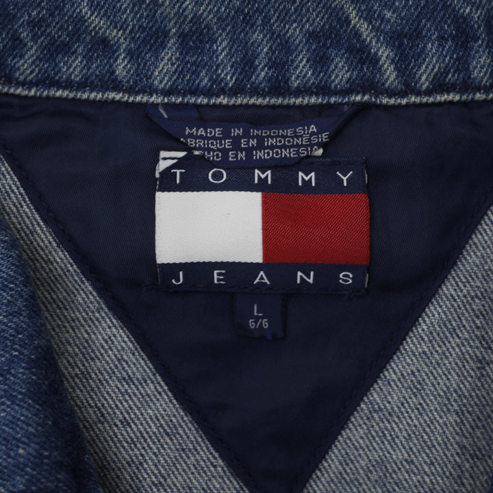 Vintage Tommy Jeans Denim Trucker Blue Jacket Size L | Migration_Jackets - Back View | Fashion Rerun