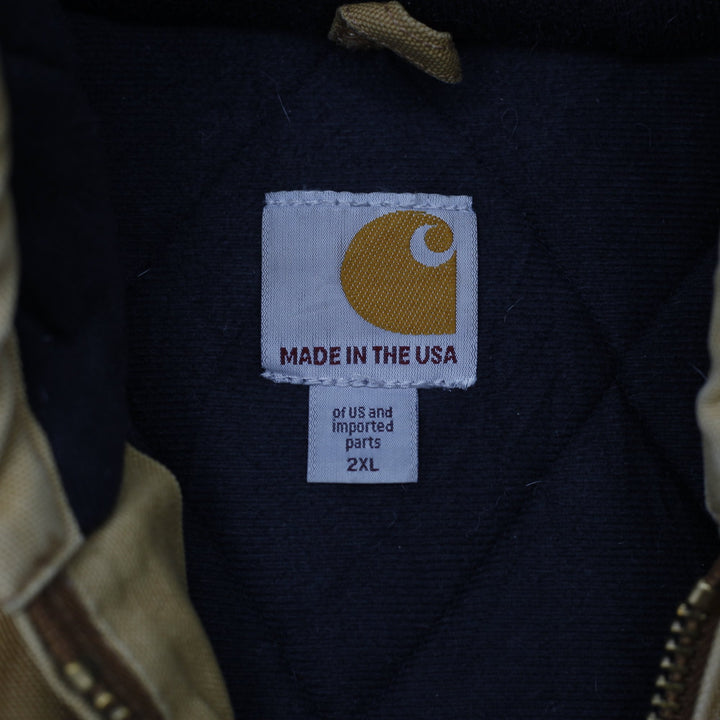 Mens Carhartt J140BRN Jacket Brown Hooded Workwear Coat 2XL Made In USA | Migration_Jackets WW Collection - B | Fashion Rerun