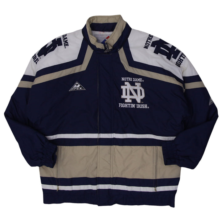 Vintage Notre Dame Fighting Irish Apex One Puffer Coat Jacket Mens