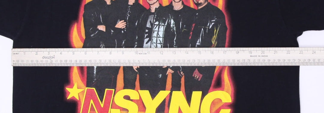 Mens NSYNC Portrait Flames Graphic Band T-Shirt Size XL