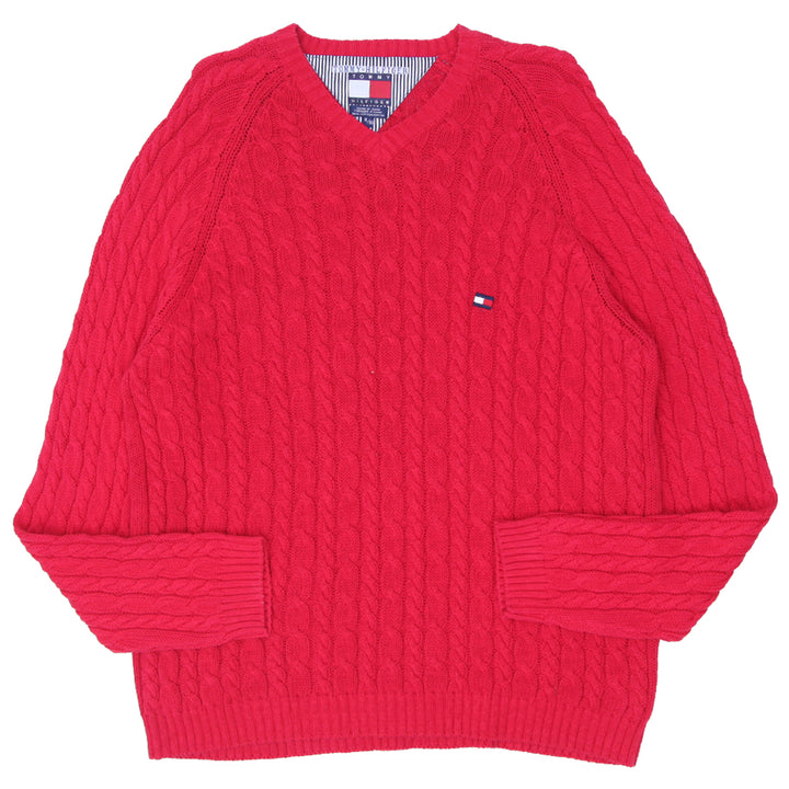 Vintage Tommy Hilfiger Cable Knit V-Neck Sweater Size XL - Fashion Rerun Vintage Migration_Sweaters