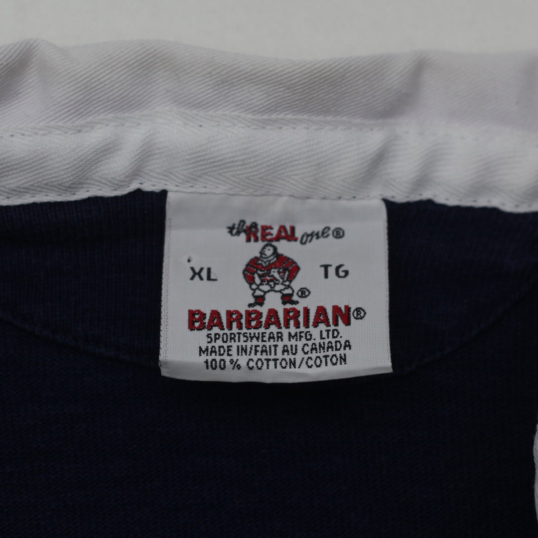 Vintage Barbarian  Rugby Shirt XL, Scotland Embroidered Navy Blue Size XL Made In Canada - Fashion Rerun Vintage Migration_T-Shirt