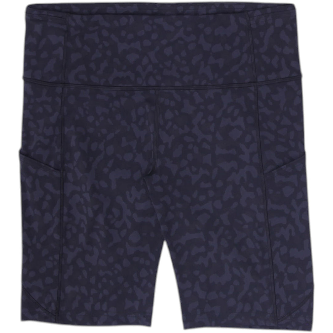 Ladies Lululemon High-Waisted Biker Shorts Tonal Leopard Print