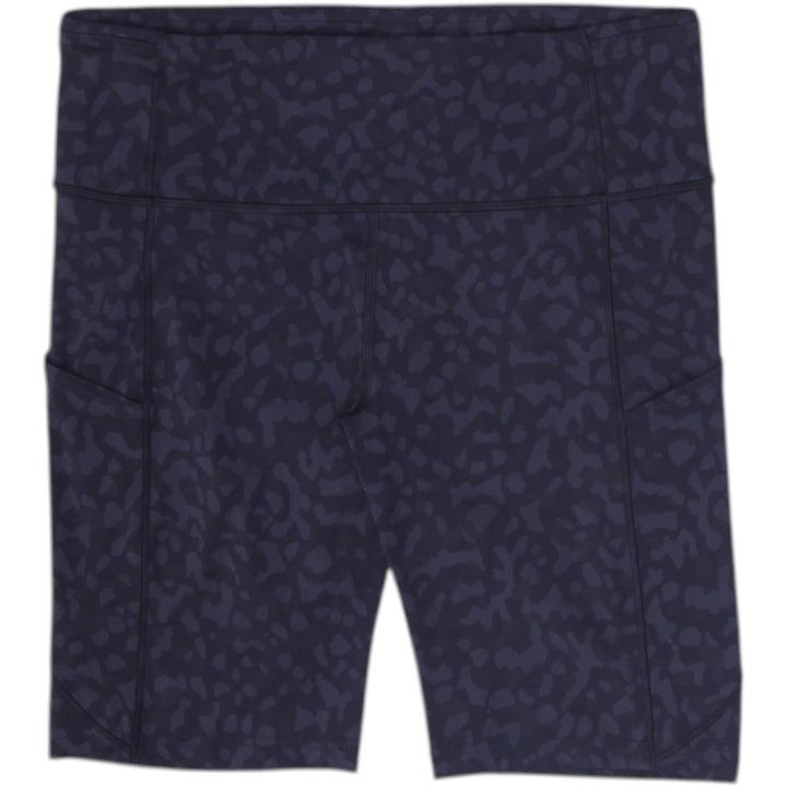 Ladies Lululemon High-Waisted Biker Shorts Tonal Leopard Print