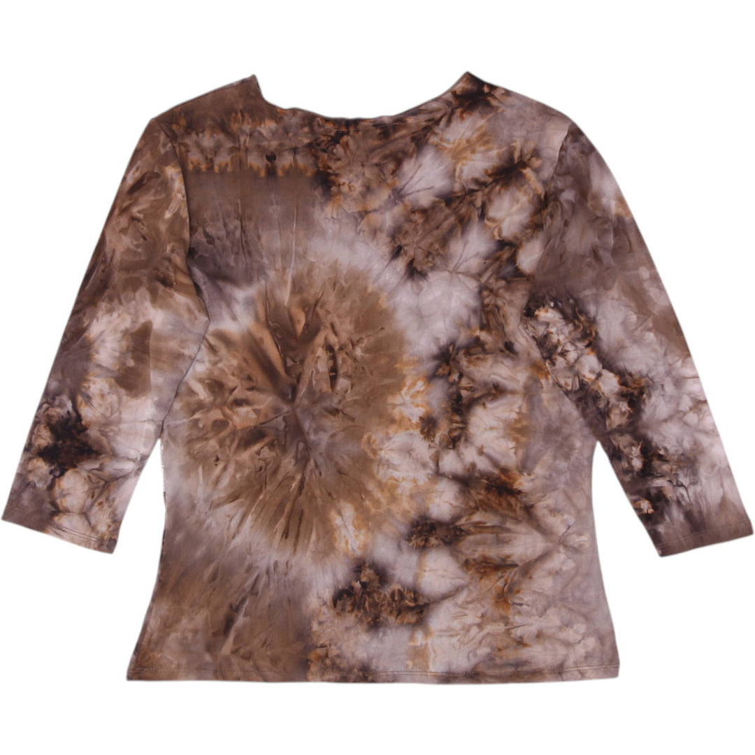 Y2K Ladies Only Nine Brown Tie Dye Long Sleeve Top