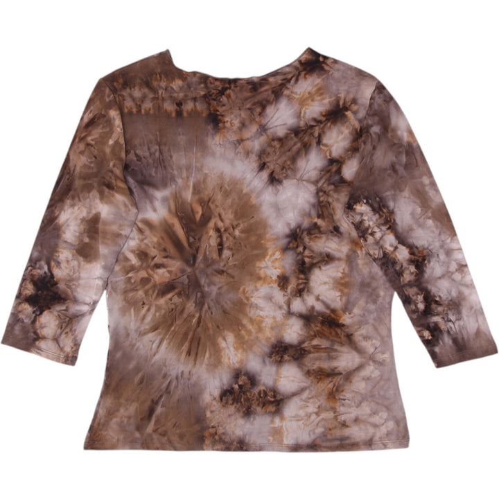 Y2K Ladies Only Nine Brown Tie Dye Long Sleeve Top
