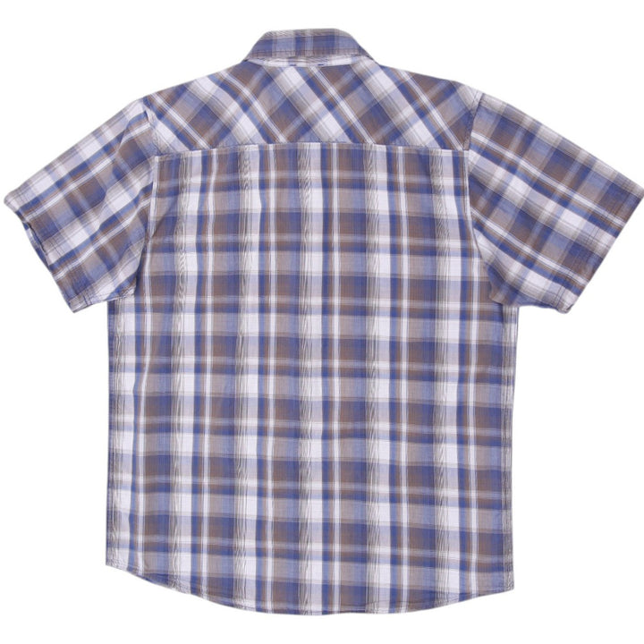 Mens The North Face Short Sleeve Plaid Pearl Snap Shirt Size M