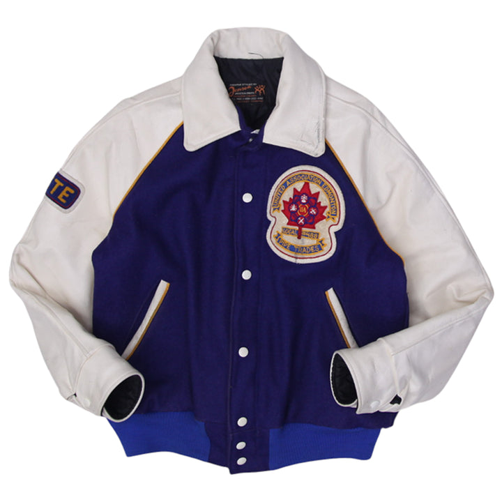 Vintage The Limited varsity jacket made of wool blend and leather, featuring bold embroidery and classic style