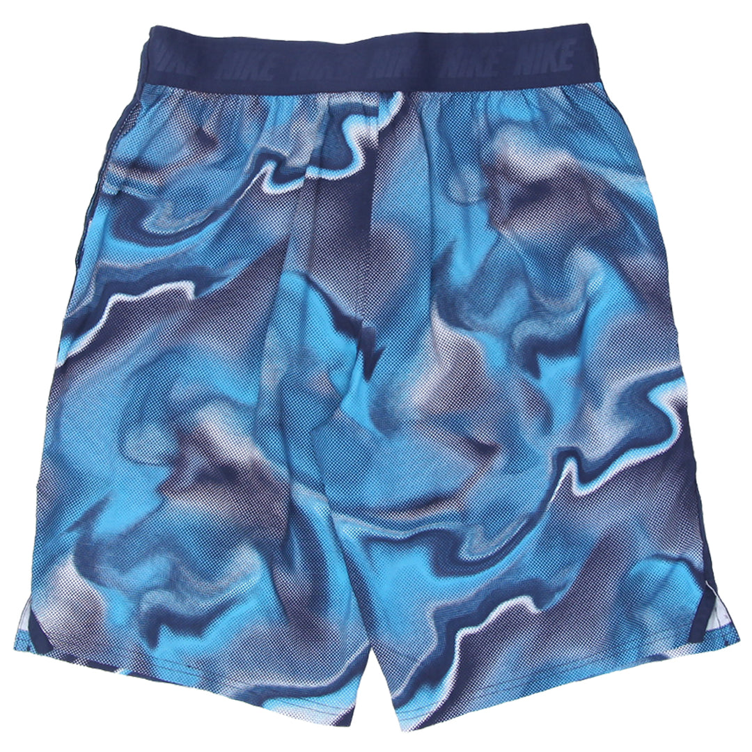 Mens Nike Swoosh Embroidered Wave Print Swim Shorts | Migration_Shorts FBFIRST20 Nike Shorts - Side View | Fashion Rerun