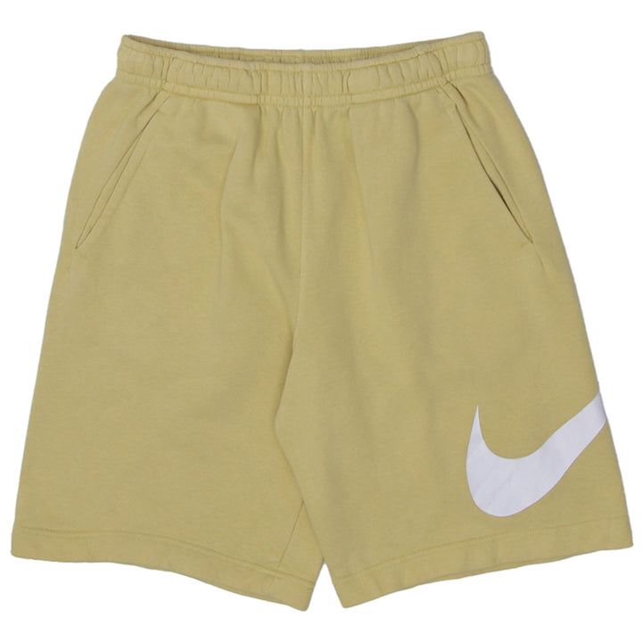 Mens Swoosh Nike Logo Sweat Yellow Shorts