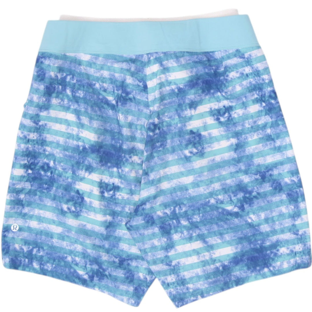 Mens Lululemon Board Short Size 32 Blue Teal Tie Dye Striped Mesh Lined