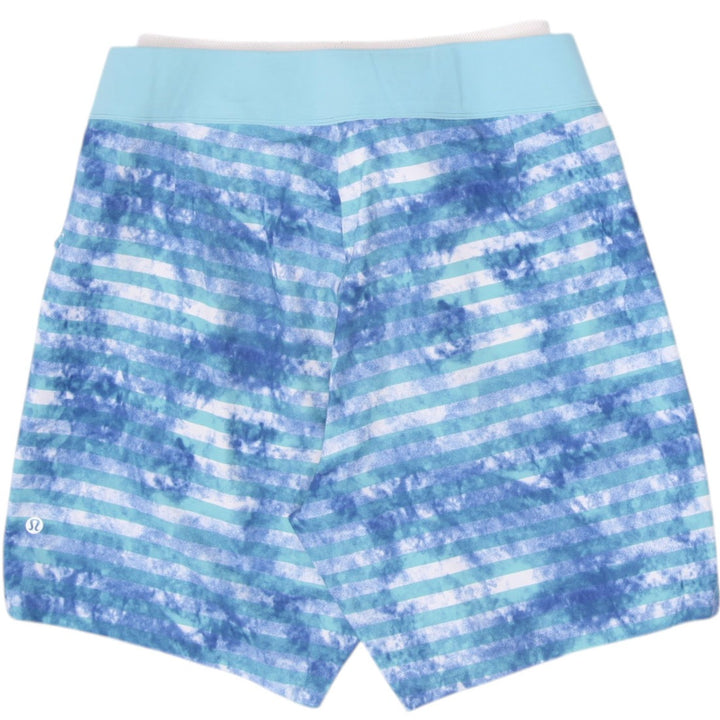 Mens Lululemon Board Short Size 32 Blue Teal Tie Dye Striped Mesh Lined