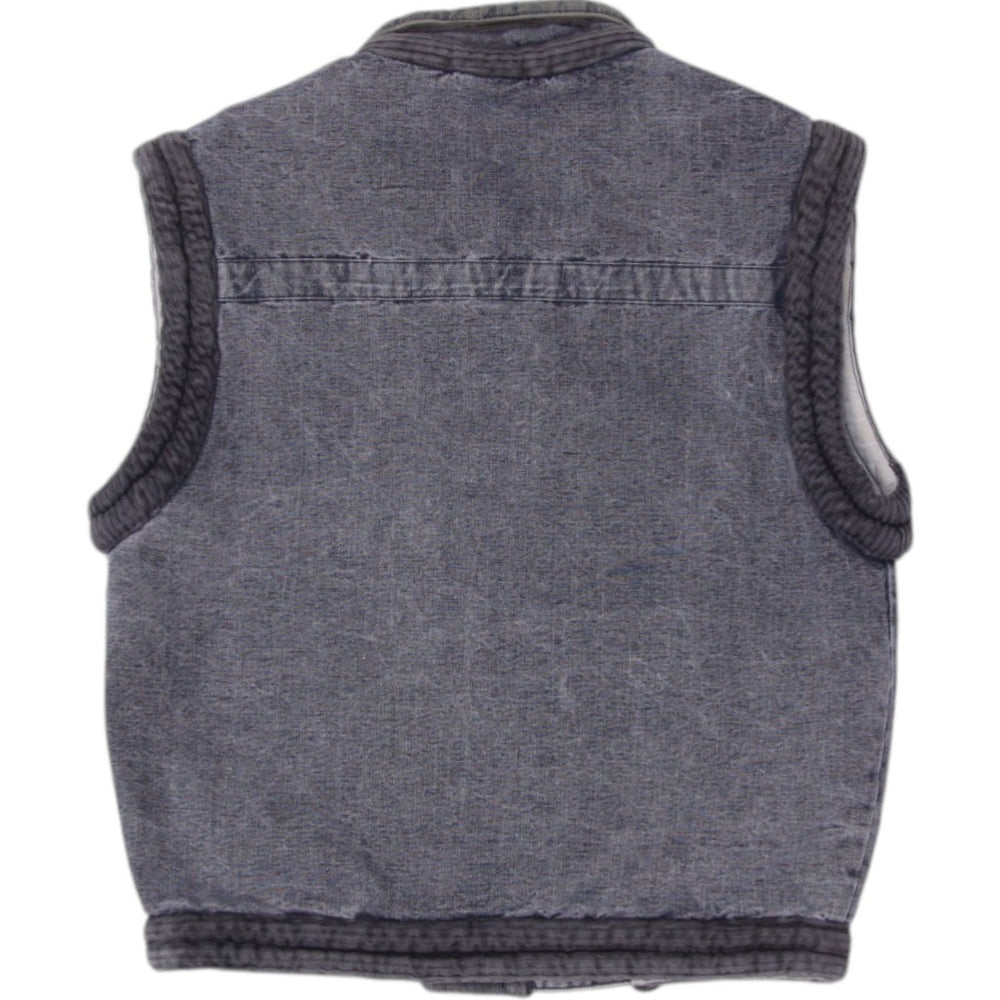 Vintage 80s Guess Georges Marciano Denim Corduroy Snap Button Vest | Migration_Vests - Side View | Fashion Rerun