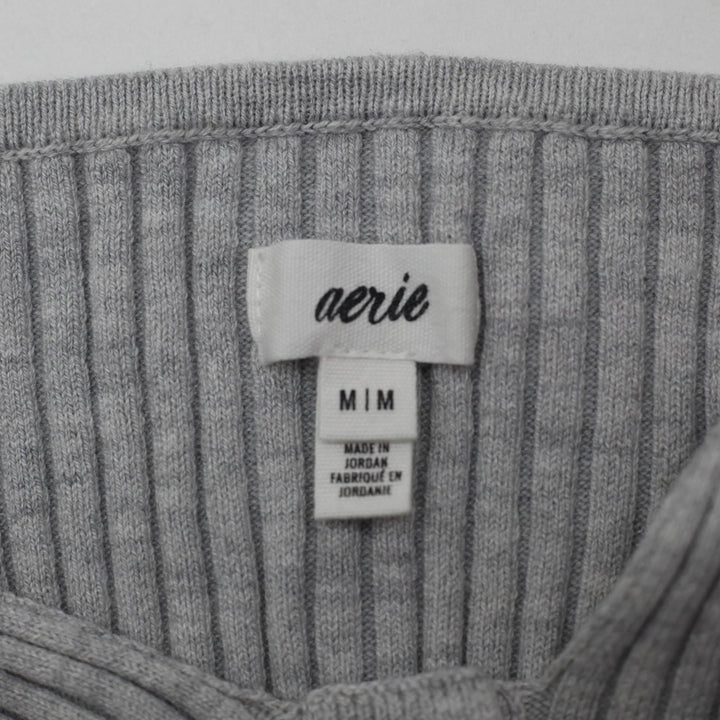 Y2K Ladies Aerie Ribbed Knit Button-Front Tank Top Size M