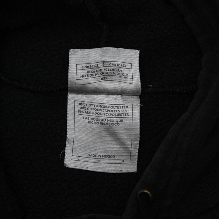 Vintage Nike Embroidered Center Swoosh Logo Black Pullover Hoodie Large | Migration_Hoodies - Detail View | Fashion Rerun