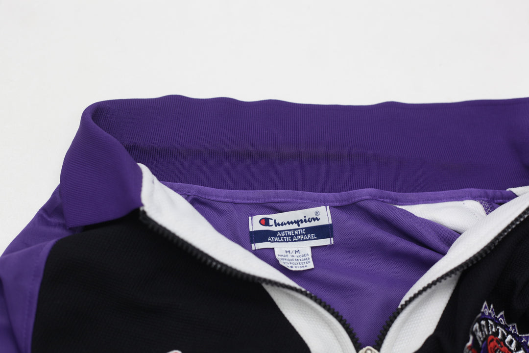 Vintage Champion Toronto Raptors Full Zip Warm Up Shooting Shirt Size M - Fashion Rerun Vintage Migration_Jersey