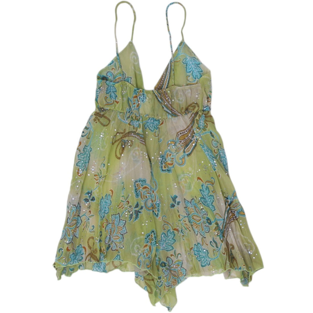 Shop Y2K Sequin Floral Mini Dress Size S