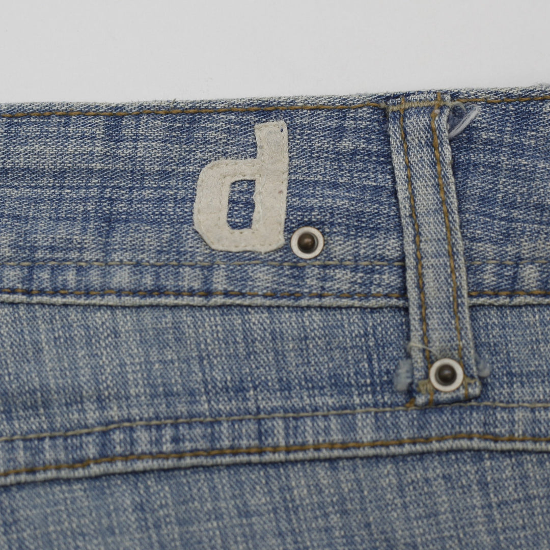 Y2K Ladies d.jeans Embroidered Floral Blue Flare Denim Jeans Size 4