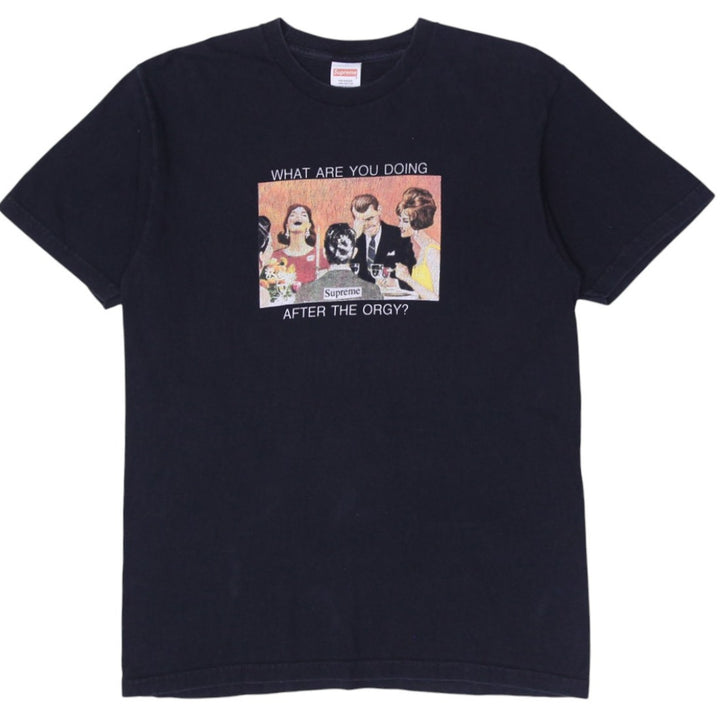 Mens Supreme What Are You Doing After The Orgy Graphic Black T-Shirt Made In USA