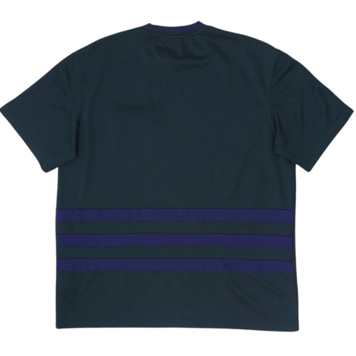 Mens Adidas Logo Pocket T-Shirt Green Striped Crew Neck Size L