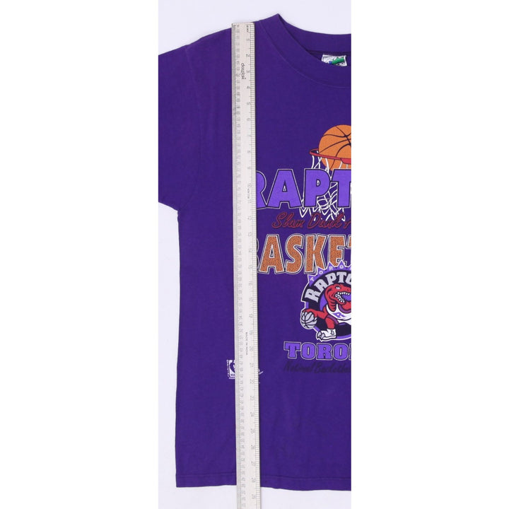 Vintage 90s Toronto Raptors Slam Dunk Action NBA Purple Basketball T-Shirt M | Migration_T-Shirts - View 9 | Fashion Rerun