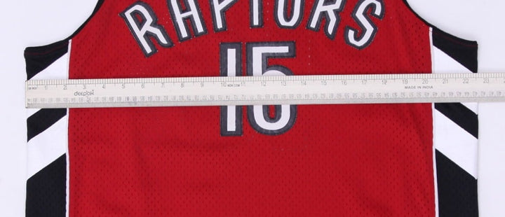 Mens Reebok Vince Carter #15 Toronto Raptors Basketball Red Jersey Size L