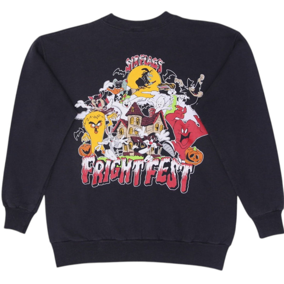 Vintage Looney Tunes Bugs Bunny Spooky Town Crewneck Sweatshirt Made In USa