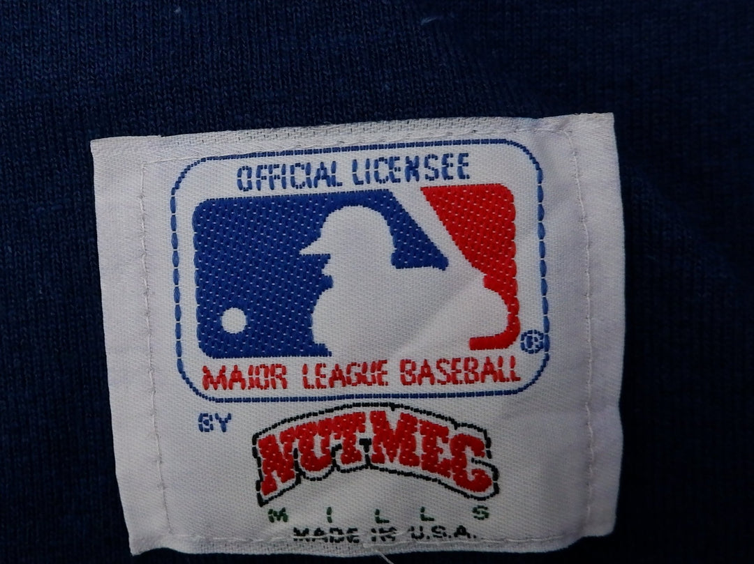 Vintage New York Yankees Nutmeg Mills Block Cut 1/4 Button Rugby T-Shirt