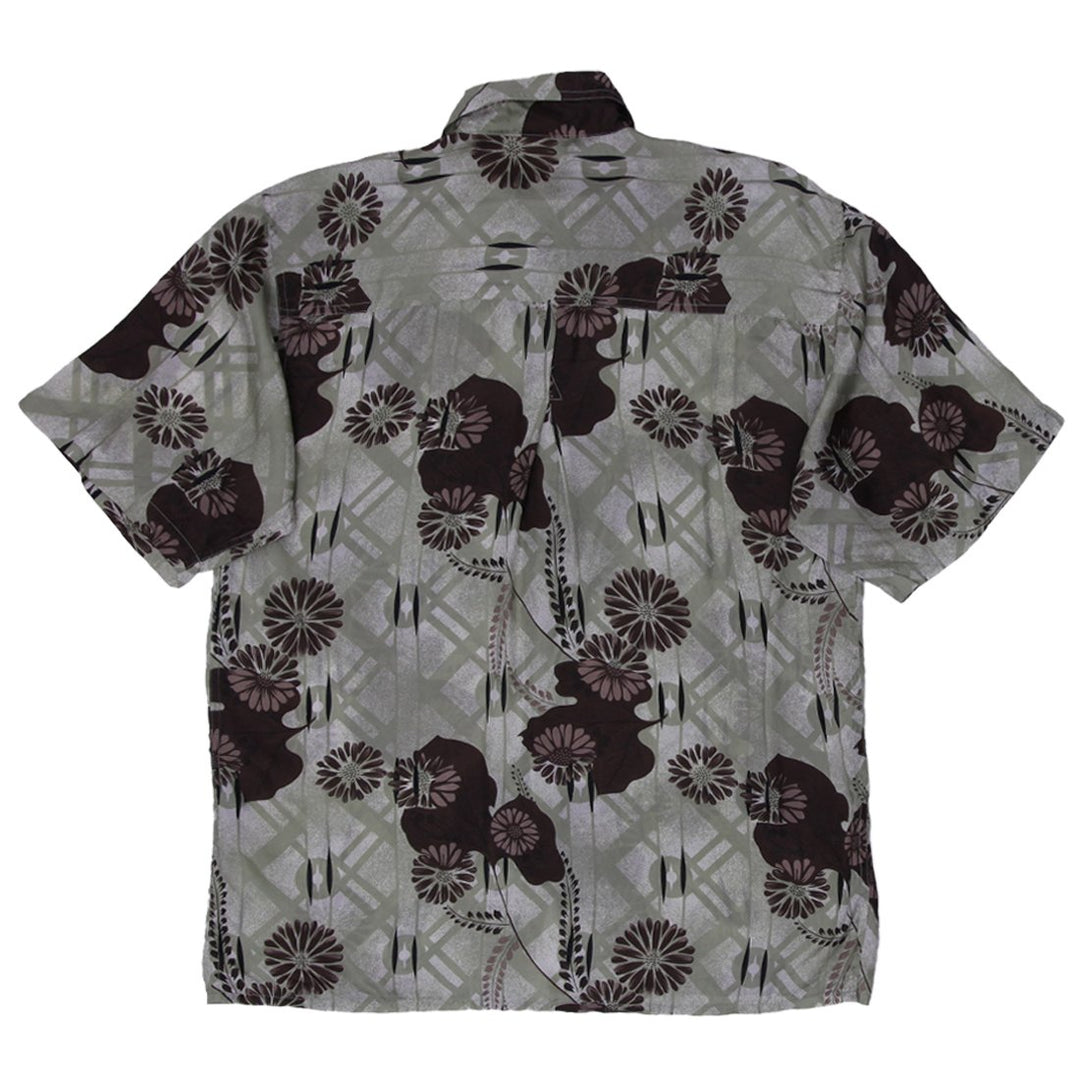 Vintage Mens Premiere Collection Silk Floral Short Sleeve Shirt | Migration_Shirts - Side View | Fashion Rerun