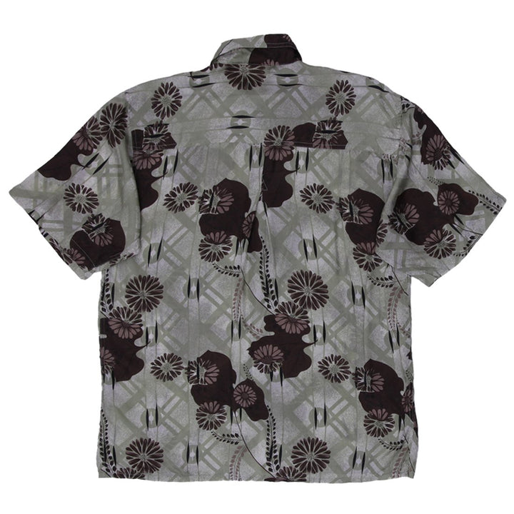 Vintage Mens Premiere Collection Silk Floral Short Sleeve Shirt | Migration_Shirts - Side View | Fashion Rerun