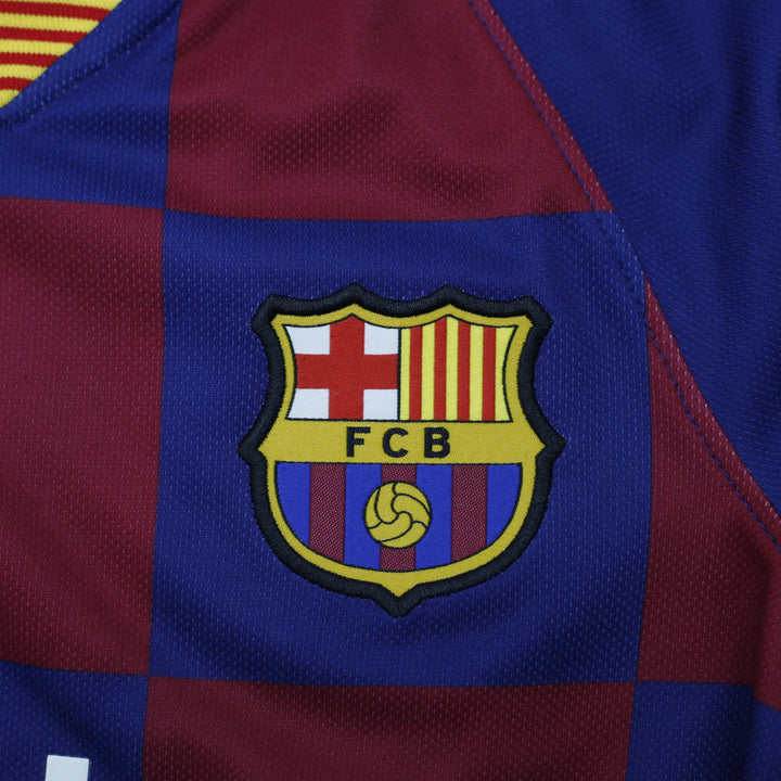 BOYS Barcelona Nike Checkered La Liga Soccer Jersey Size S