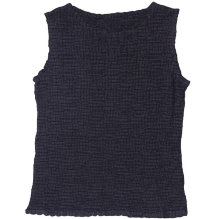 Y2K Ladies Pleat Pleat by Rafael Micro Pleated Tank Top Size M