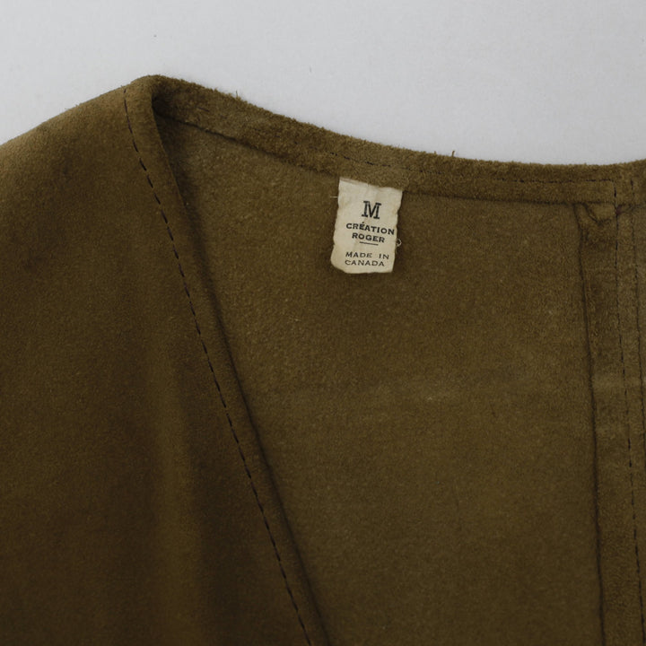 Vintage Ladies Long Fringe Suede Vest M