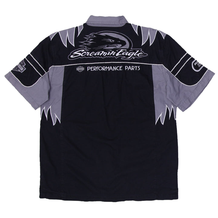 Mens Harley Davidson Screamin Eagle Racing Shirt Black Graphic