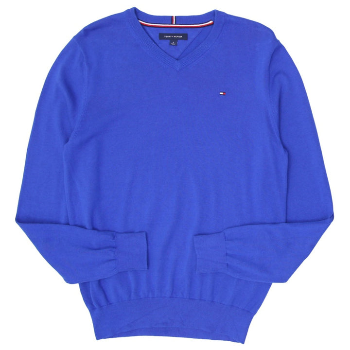 Mens Tommy Hilfiger Blue V-Neck Long Sleeve Sweater